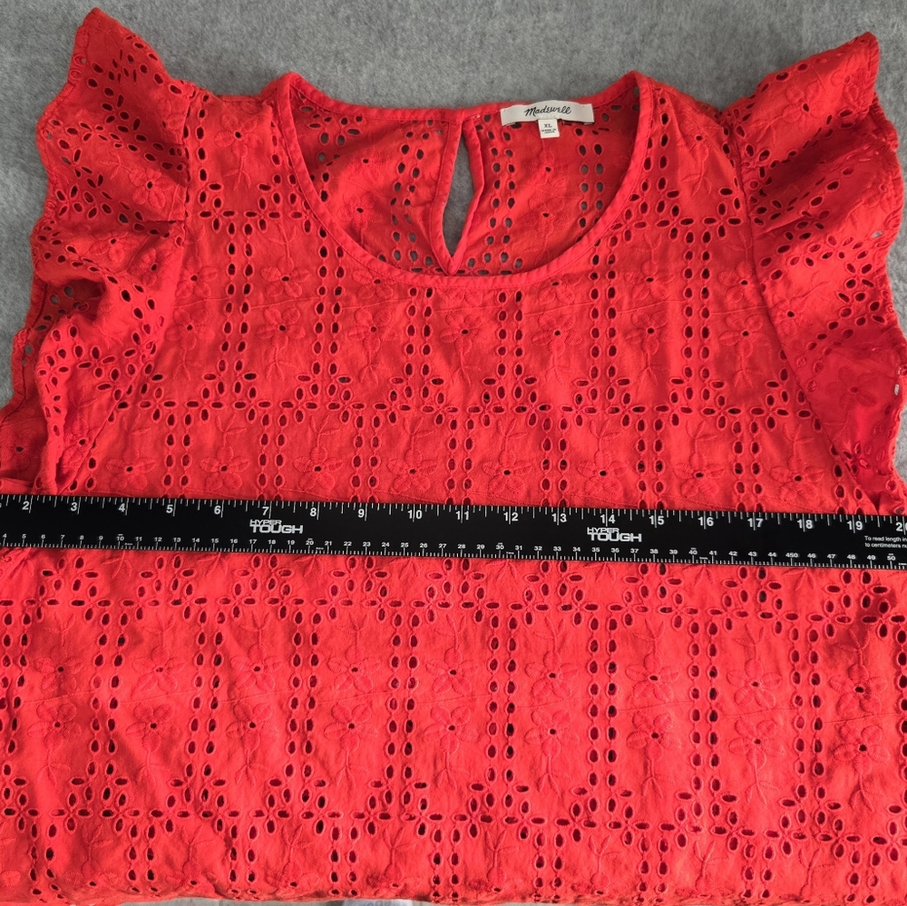 Madewell Red Eyelet Blouse